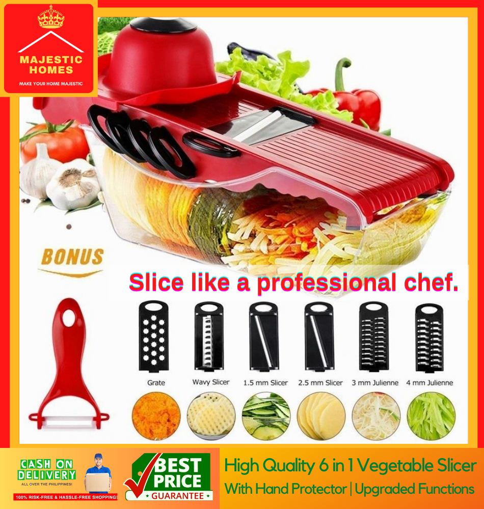 Majestic Homes BIG SALE Mandoline Easy to Use in Vegetable Cutter and  Slicer with with FREE Peeler Professional Kitchen Chopper with  Interchangeable Blades Dicer Chopper Cutter Slicer for Fruits