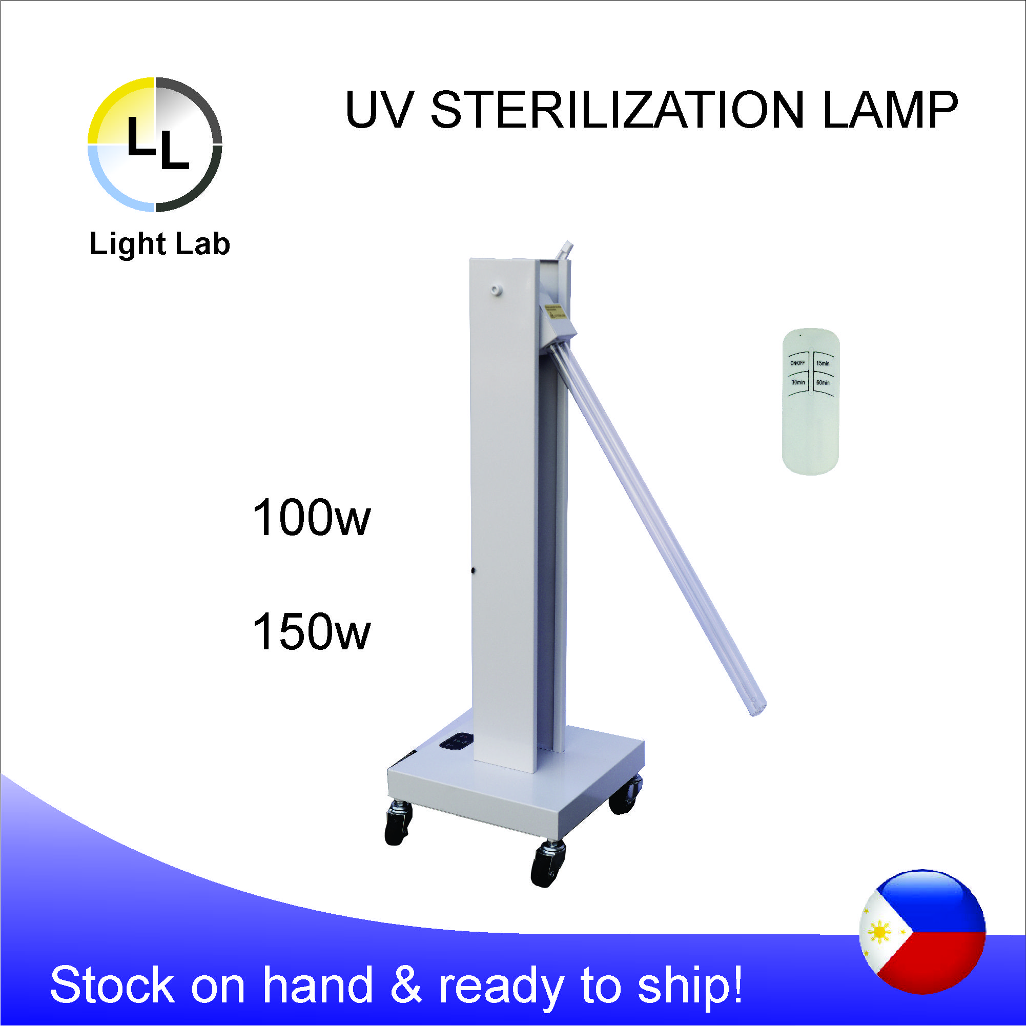 Disinfection Lamp 100W UV Light Sterilizer Portable Sterilization Lamp UVC Anti-bacteria Germicidal Lamp Ozone Germicidal Lamp With Remote Control,Kills 99.9% of Mold Bacteria Germs