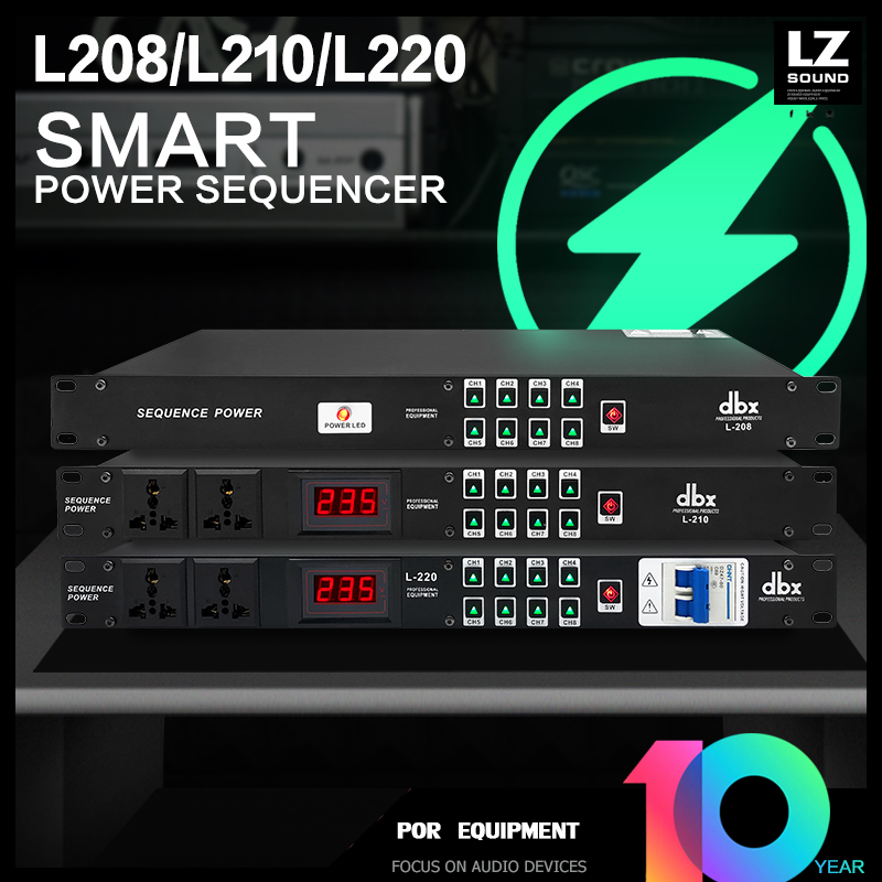 DBX L208 L210 L220 power sequencer professional 10way switch sequence