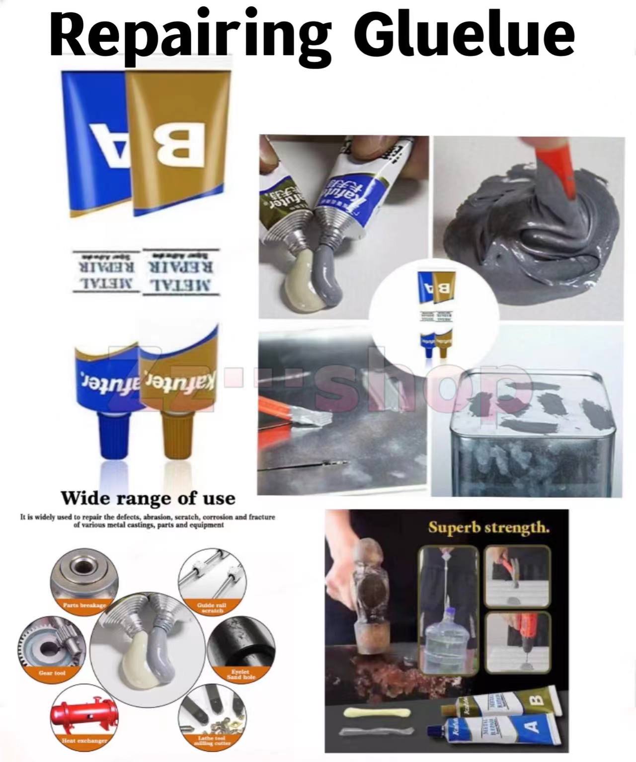 Glue Metal Repairing Adhesive Super Glue Iron Steel Auto Radiator Water