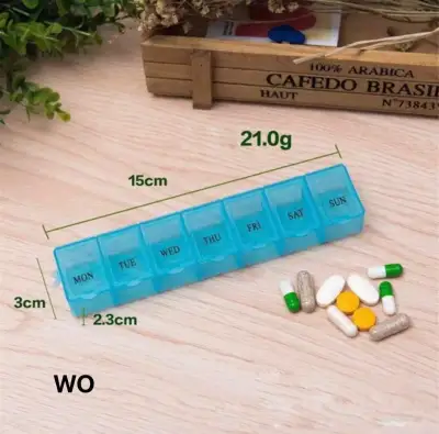 Compartment Medicine 7 Days Weekly Pill Box Medicine Organizer