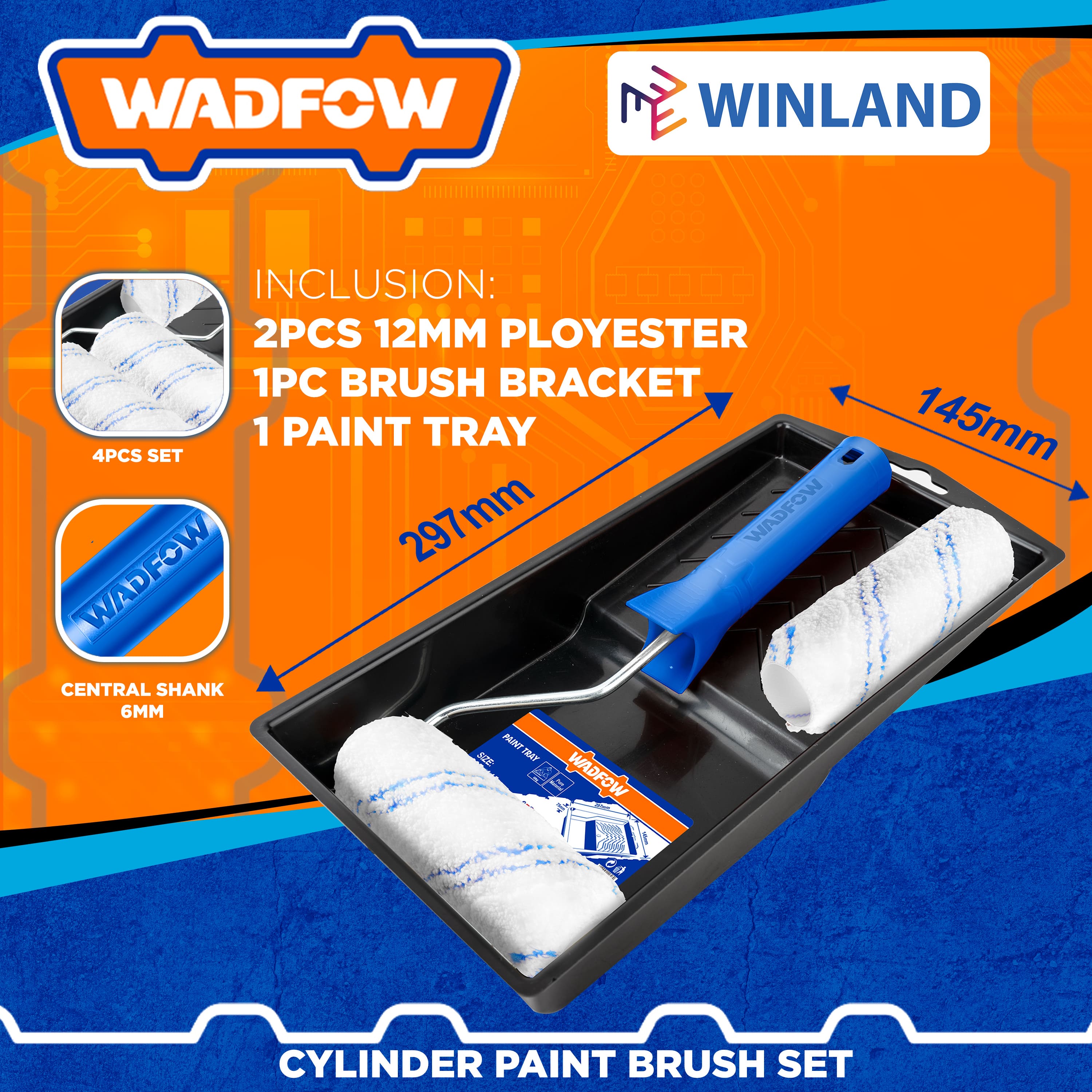 WADFOW by Winland WCB3H34 4IN1 Cylinder Paint Brush Set (Inner Wall) * WINLAND * Lazada PH