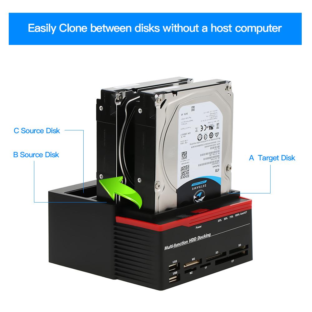 Đế Đĩa Cứng IDE & SATA 2.5/3.5 "Đa Năng Ổ Cắm USB 3.0 HDD Ổ Cắm HDD Ba Khoang, Phích Cắm EU
