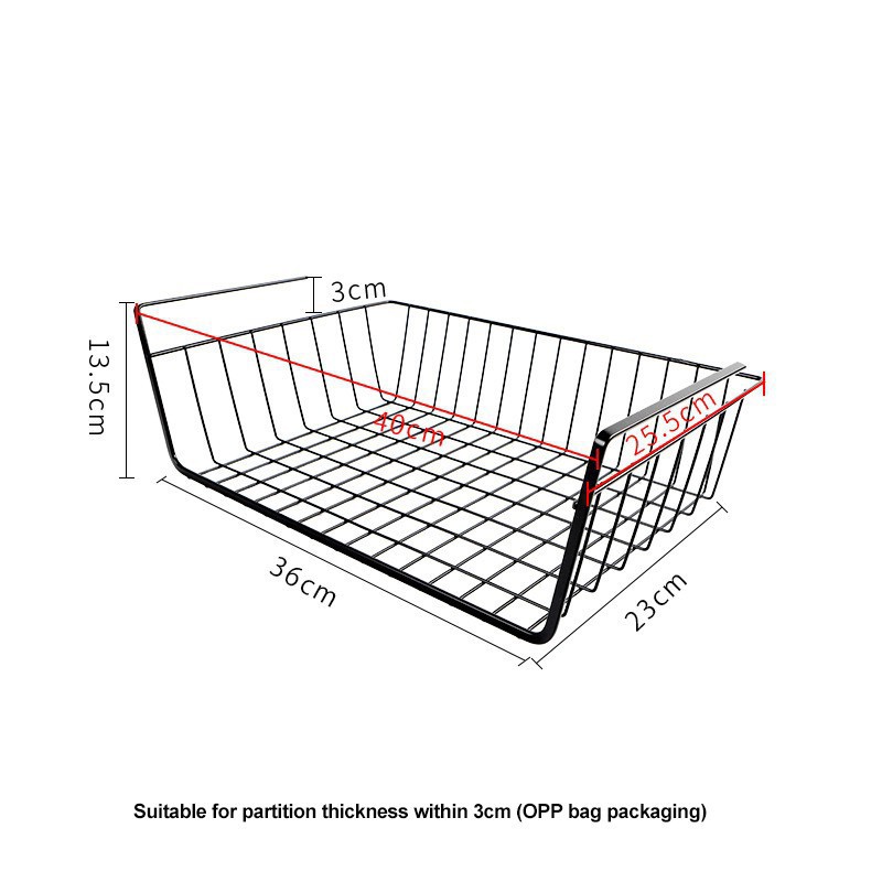 RS300 Big Size 40 x 25 x 14cm Under Shelf Basket Hanging Under Shelf