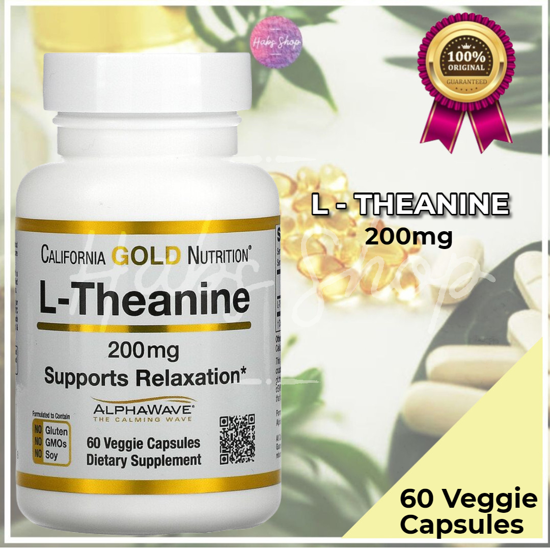 California Gold Nutrition L Theanine 200 mg 60 Veggie Capsules or 100 ...