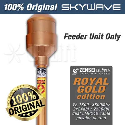 SkyWave MIMO Parabolic Antenna Feeder Element 1800-3800Mhz 2x24dbi 5G 4G LTE (Royal Gold Edition)