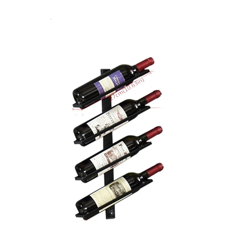 Iron Wall Mounted Wine Holder Tilted/Straight Wine Rack Wine Champagne