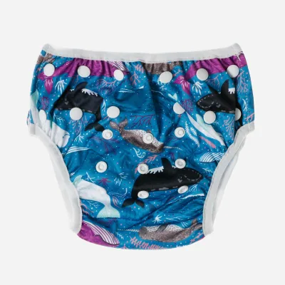 Belle & Coco 2-in-1 Swim Nappy and Training Pants – Blue Whales