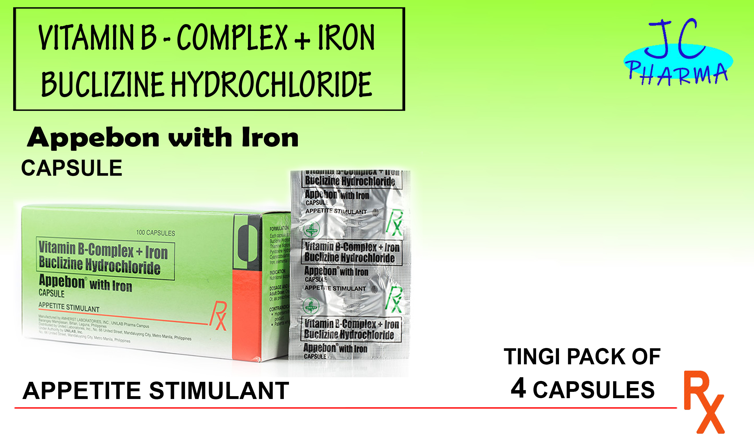 Authentic Appebon with Iron Capsule Appetite Stimulant Tingi Pack of 4 ...
