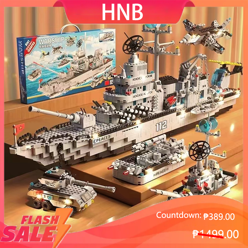 HNB 1560Pcs Ww2 Warship Building Blocks Model Lego Warship