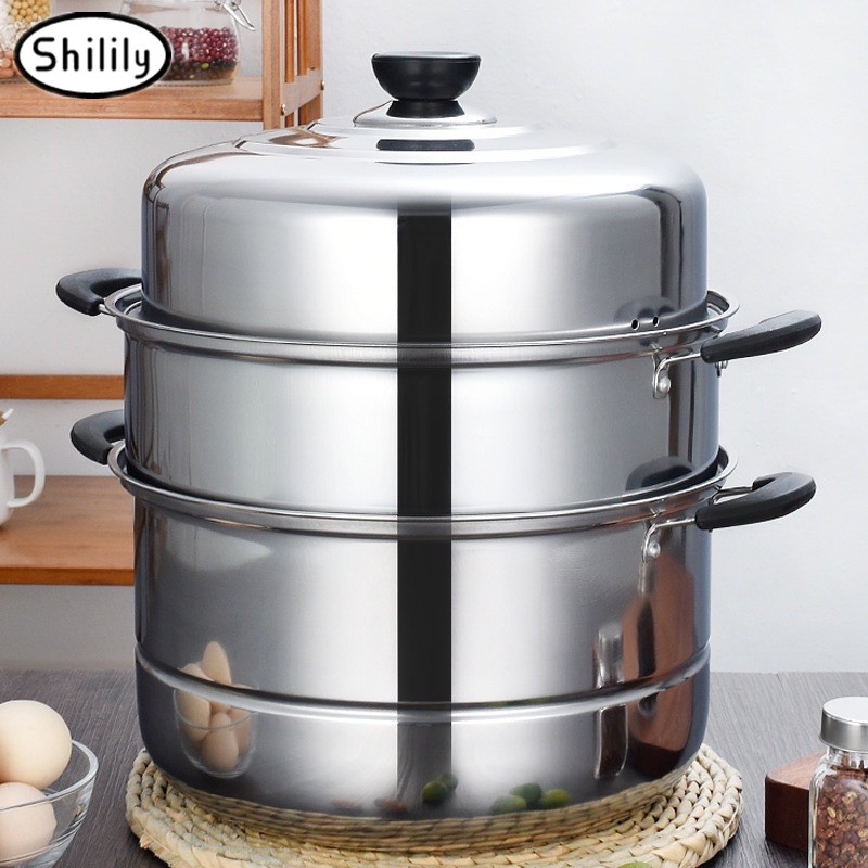 Jack 3 Layer Steamer Stainless Steel Cooking pots 28cm steamer pan