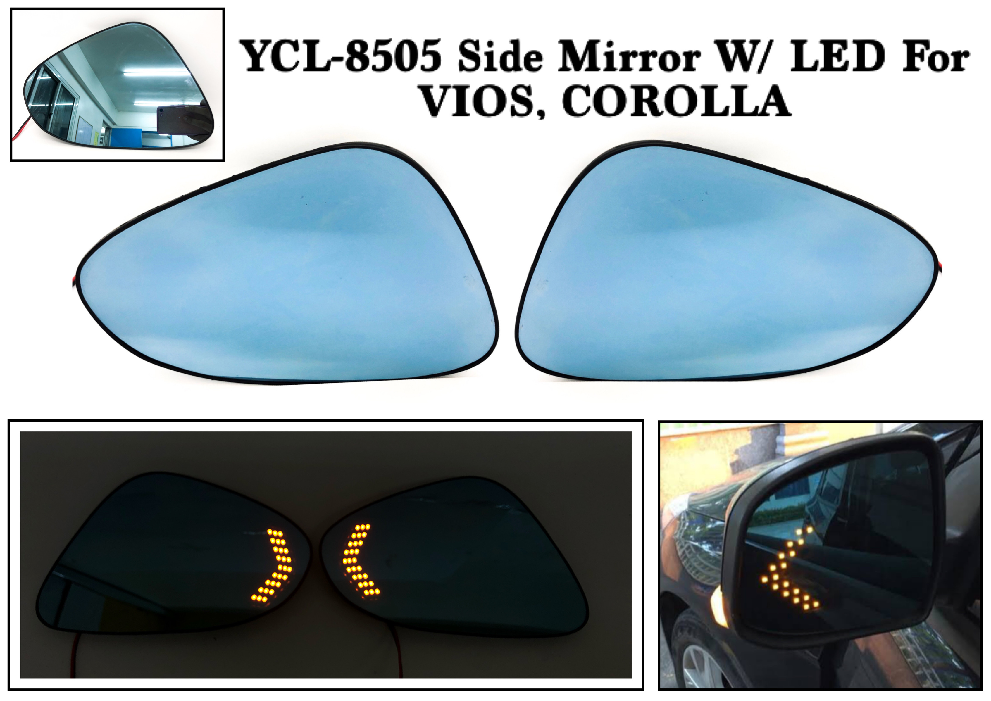 CPO.PH Blue Mirror Glare Proof Mirror LED Turn Signal Lamp Heated Rear ...