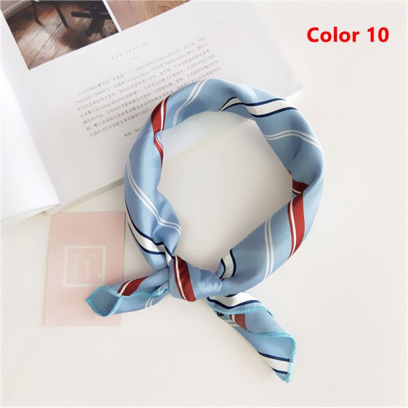 Women's Elegant Square Silk Felt Satin Scarf Skinny Retro Head Neck Headband Hair Scarf WJ1023