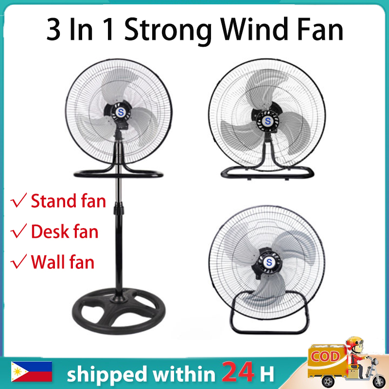 3 in 1 Stand Fan Wall Fan Desk Fan Metal Blade Electric Fan Inverter