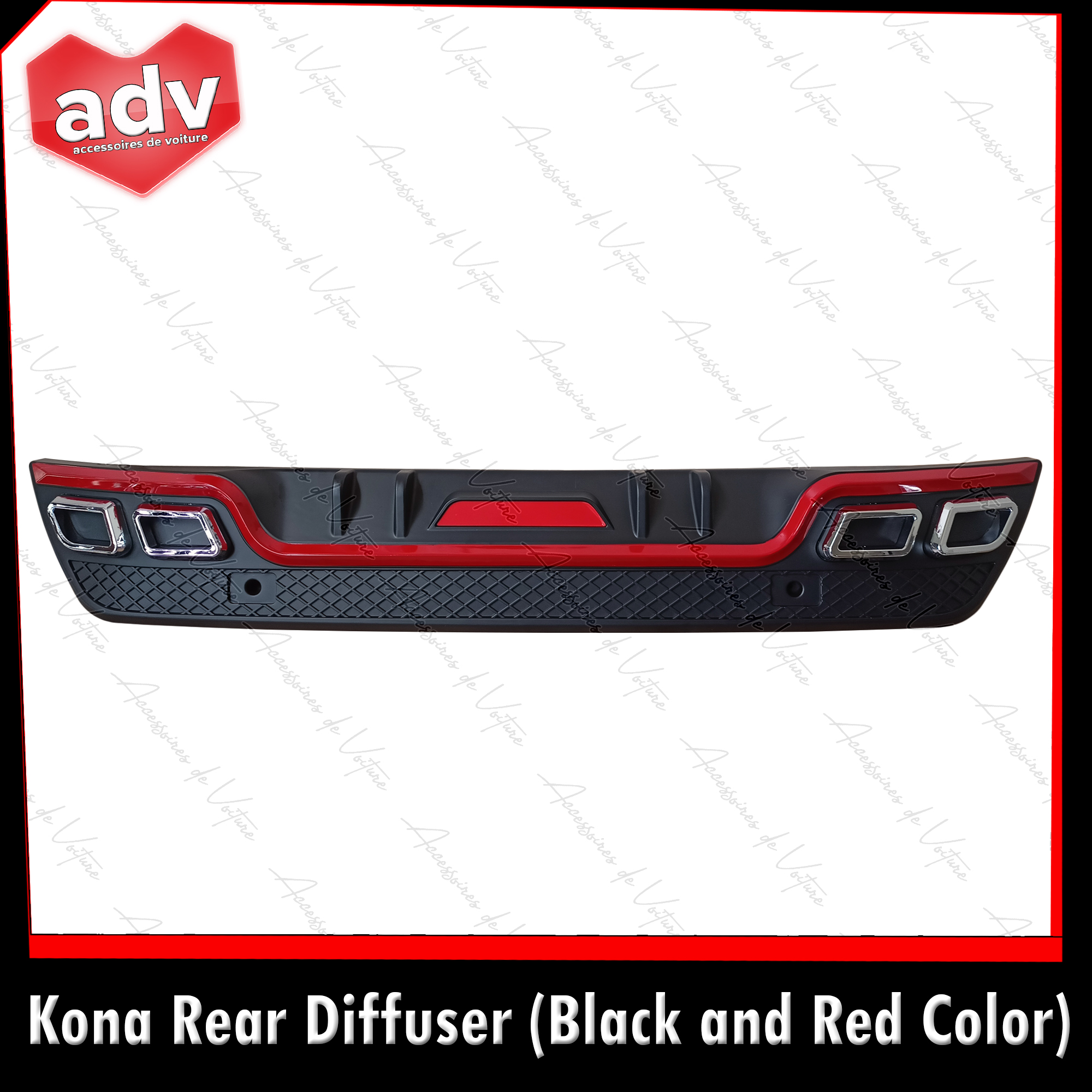 Kona 2021 Rear Diffuser (Black and Red Color) | Lazada PH