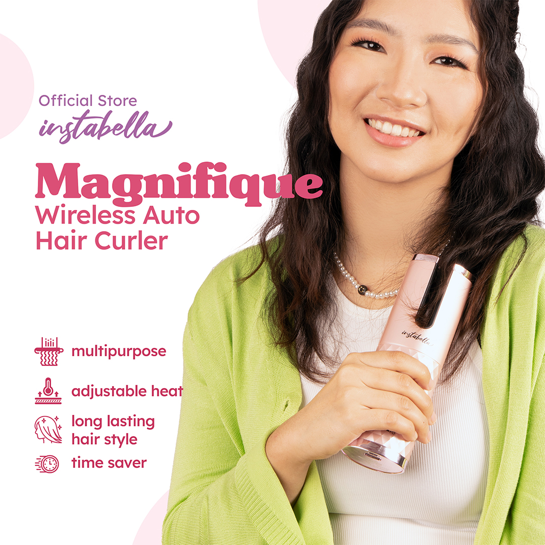 Instabella Magnifique Wireless Auto Hair Curler HC470 Jewel Pink