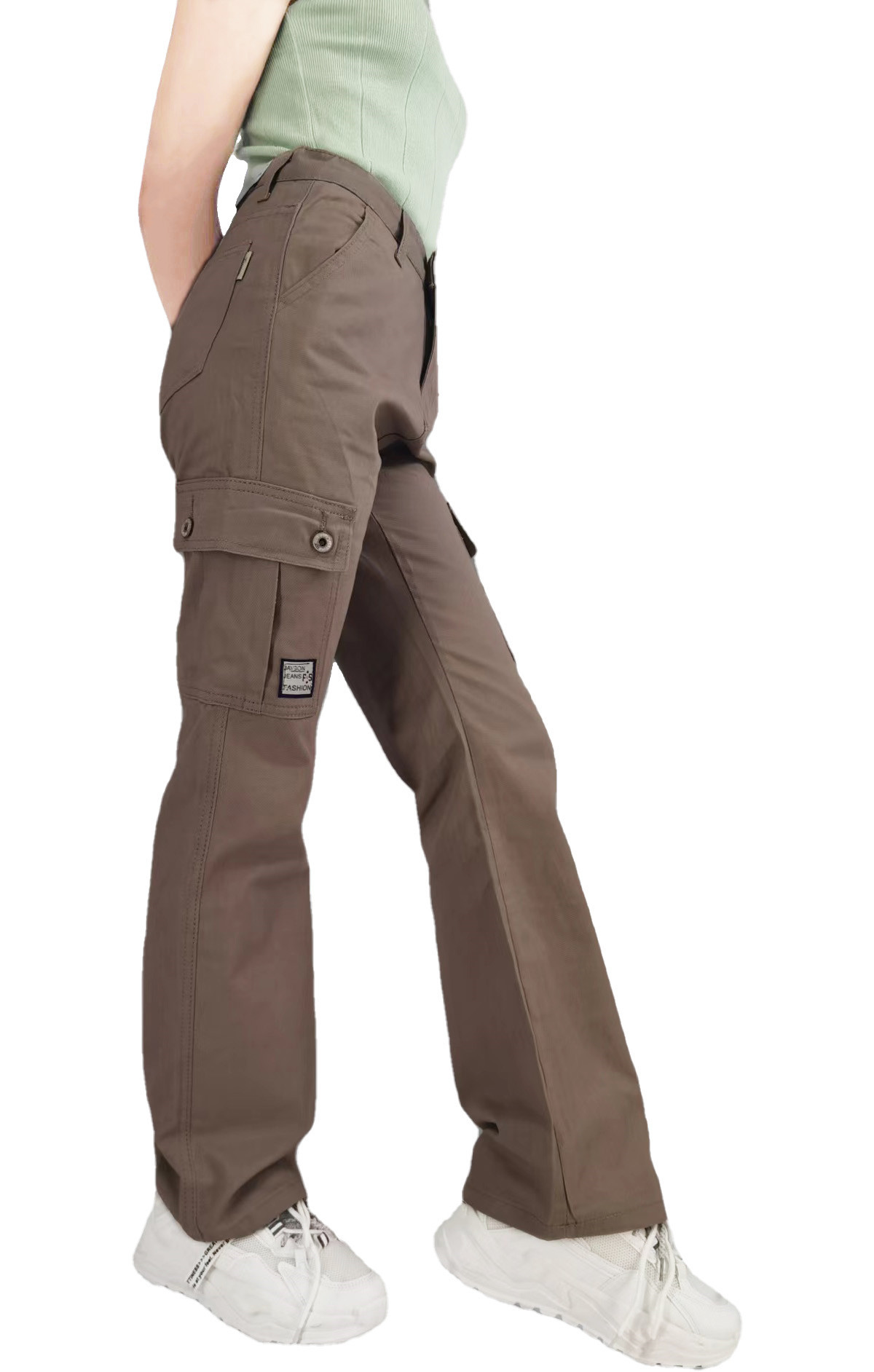Women's Fashion Casual Attire Wide Leg 6 Pockets Cargo Denim Pants 80's  Retro 2748/2750/2752/2755