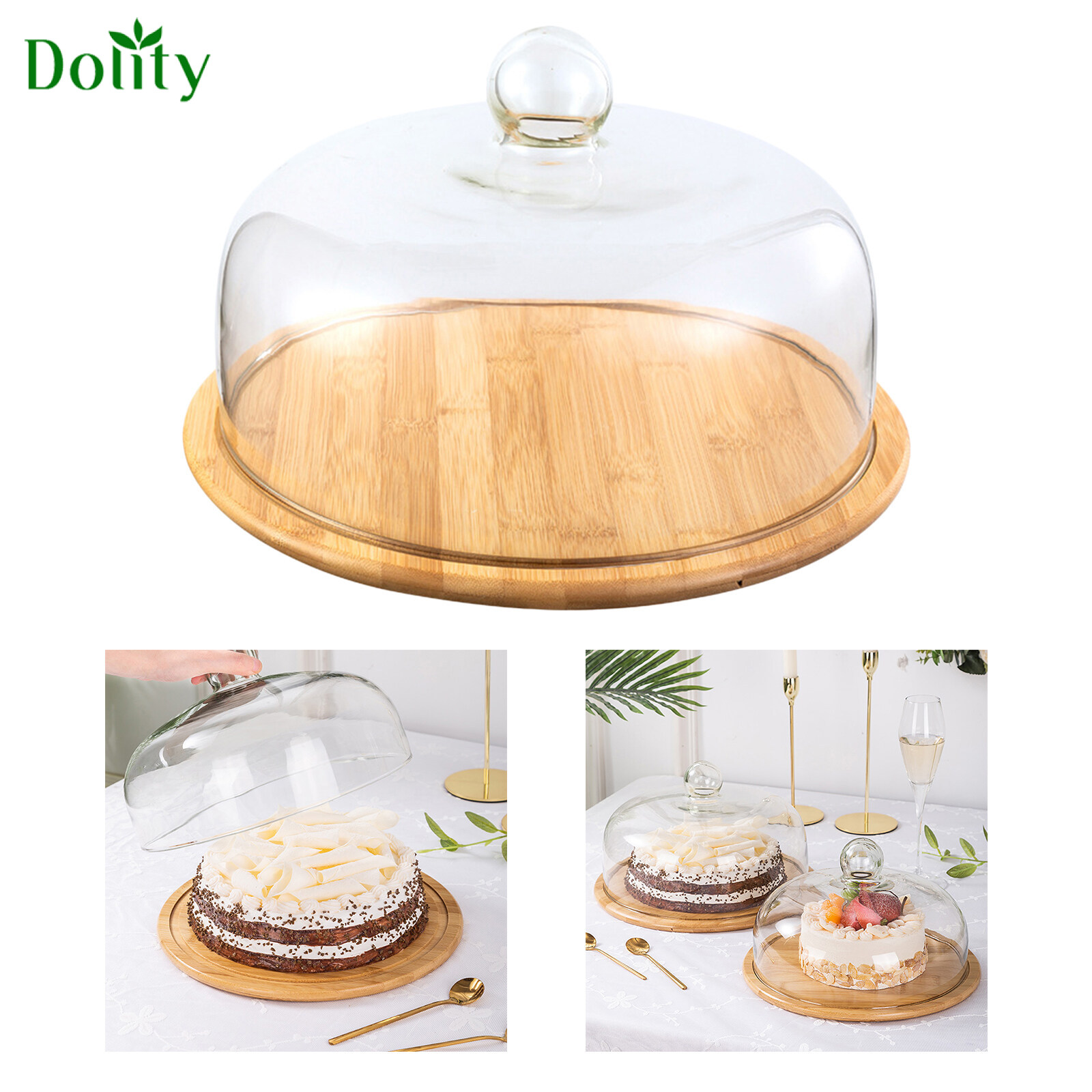 Medium Recycle Glass Display Cover Dome Cloche w/Ceramic Base 19cm by  Parlane 29 cm