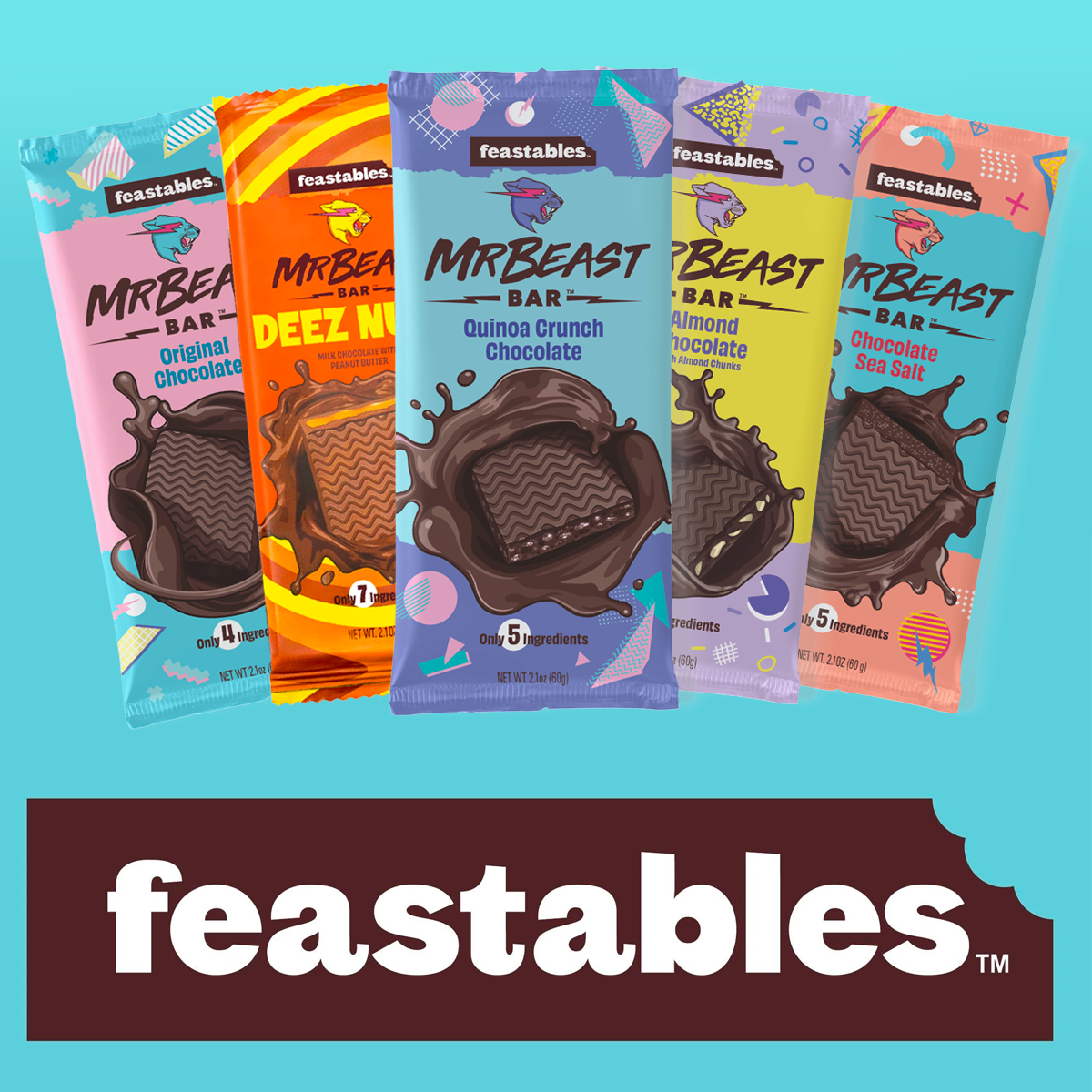 Feastables Mr Beast Milk Chocolate Bar 1.24 oz 35g 1 Bar 