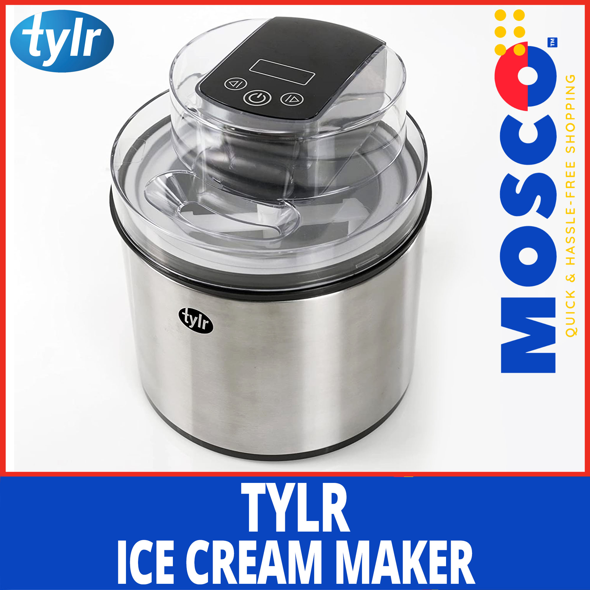 Tylr 2 Quarts Ice Cream Maker, Sorbet, Yogurt, Milkshakes, Smoothie and