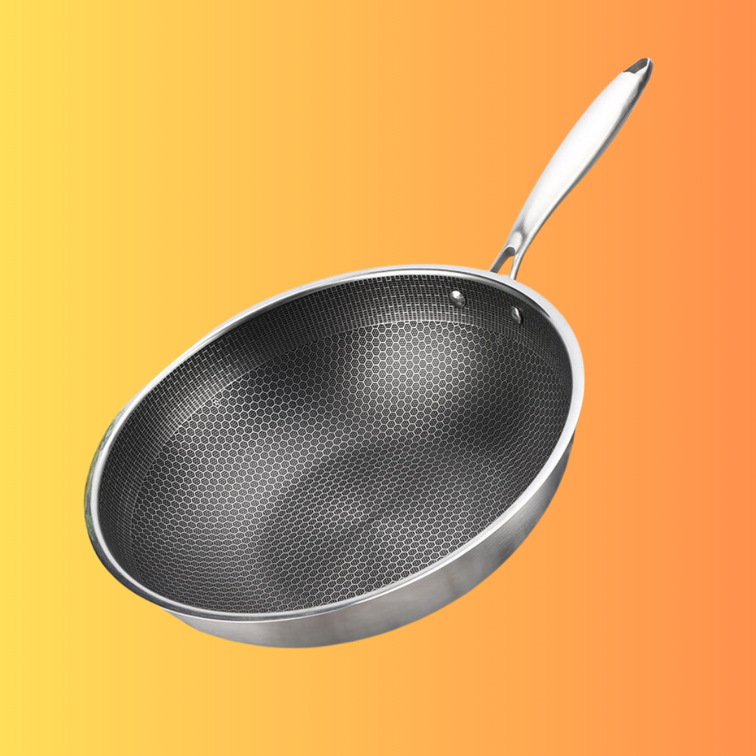ORIGINAL Stainless Steel Wok Nonstick Pan Without Oil Smoke
