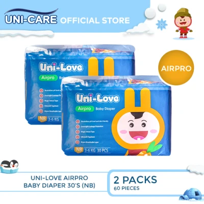 UniLove Airpro Baby Diaper 30's (Newborn) Pack of 2