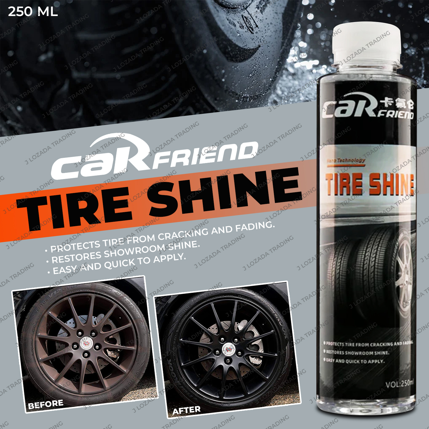 PREMIUM CAR FRIEND TIRE SHINE 250ML - Tire Detailer / Tire Gloss / Tire ...