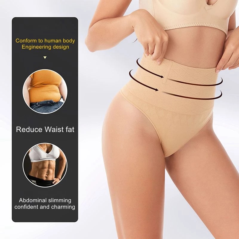 High Waist Tummy Control Panties Women Thong Panty Shaper Slimming  Underwear Butt Lifter Belly Shaping Cincher Brief