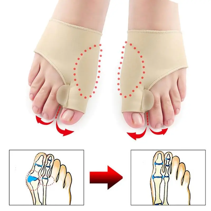 2PCS hallux valgus Braces Toe Big Bone Correction Socks Toe Separators Foot Care Pain Protect Relieve Orthopedic Thumb Sleeve