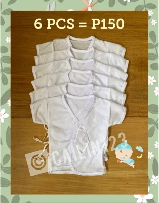 6 pcs newborn tieside short sleeve top