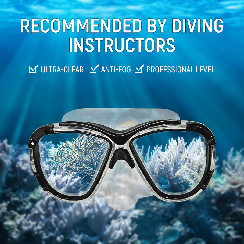 Professional Snorkeling Set AntiFog Silicone tempered glass Diving