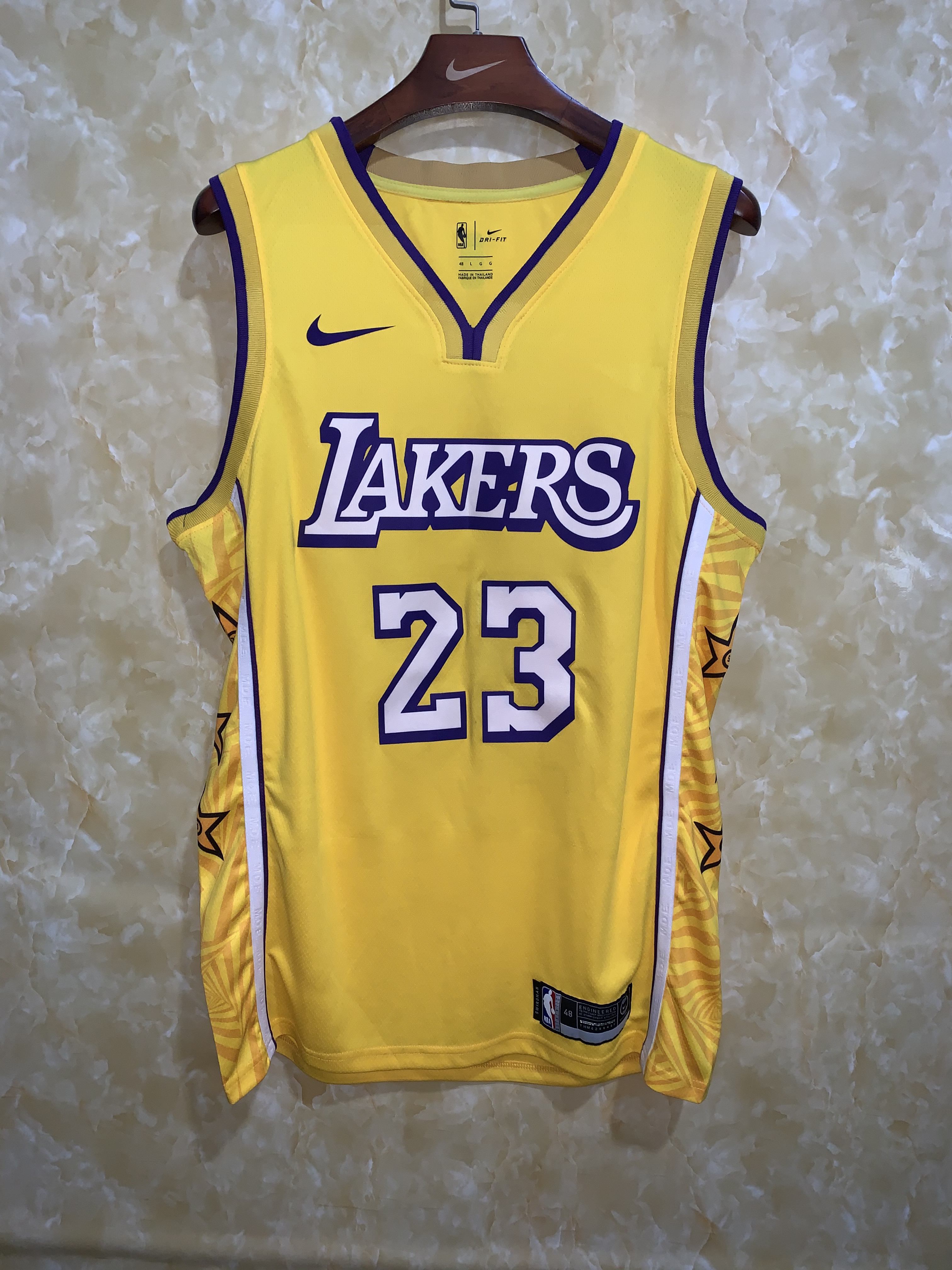 Los 【High Lakers New Jersey Original Men's Heat-pressed Angeles