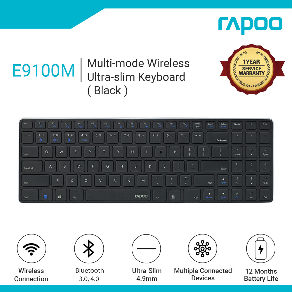 Rapoo E9100M Multi-mode Ultra-slim Bluetooth 3.0/4.0 and 2.4G
