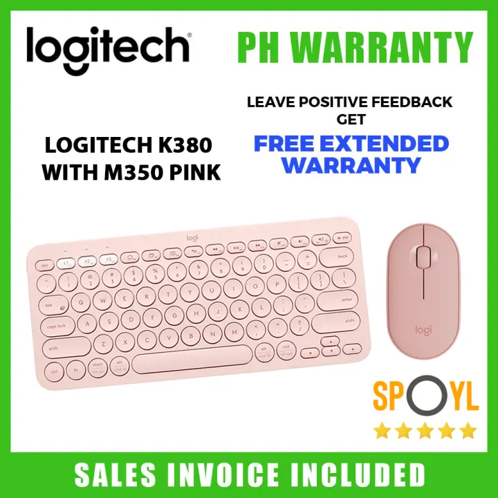 Logitech K380 Multi Device Bluetooth Wireless Keyboard For Computers Tablets And Phones With Logitech M350 Pebble Modern Slim And Silent Bluetooth Wireless Mouse Spoyl Store Lazada Ph