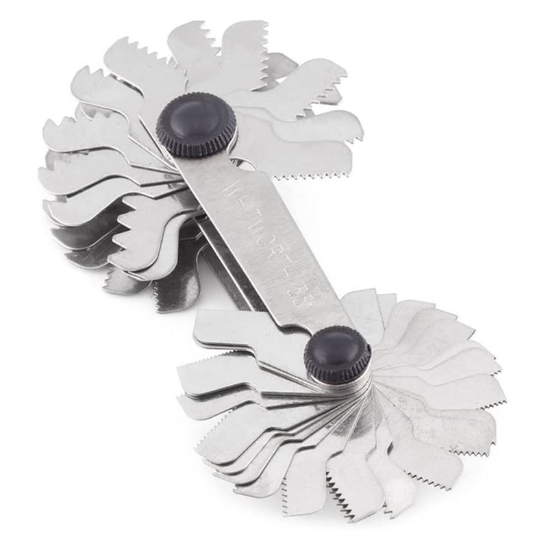 52 Pieces of Thread Pitch Gauge Thread Pitch Measuring Tool Thread Gauge (52 Pieces of Metric + Inch)