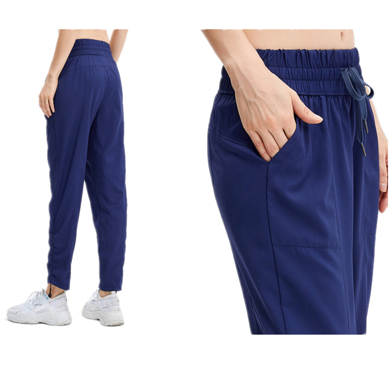 Women's Anti-curling Side Pocket Sports Fitness Trousers