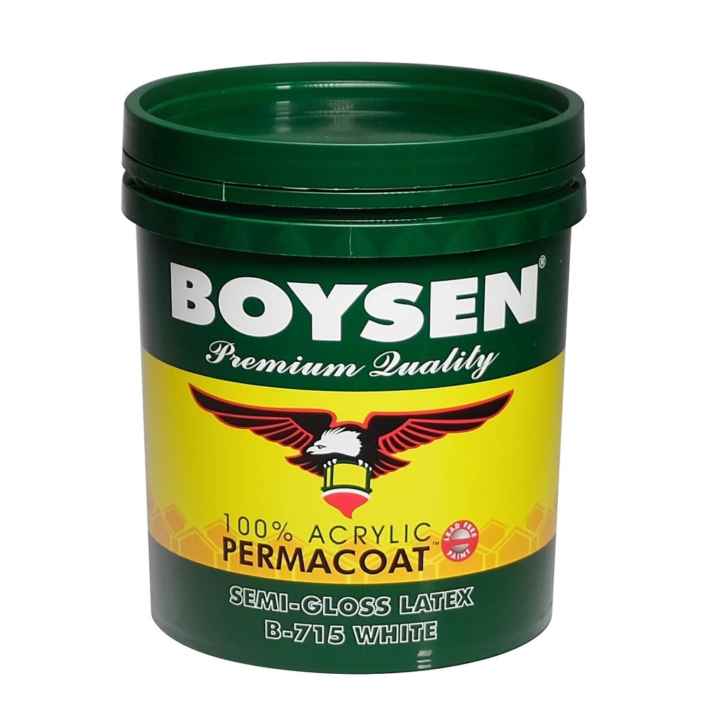 BOYSEN Permacoat Latex Paint 4L ( Flat Latex White / Gloss Latex White ...