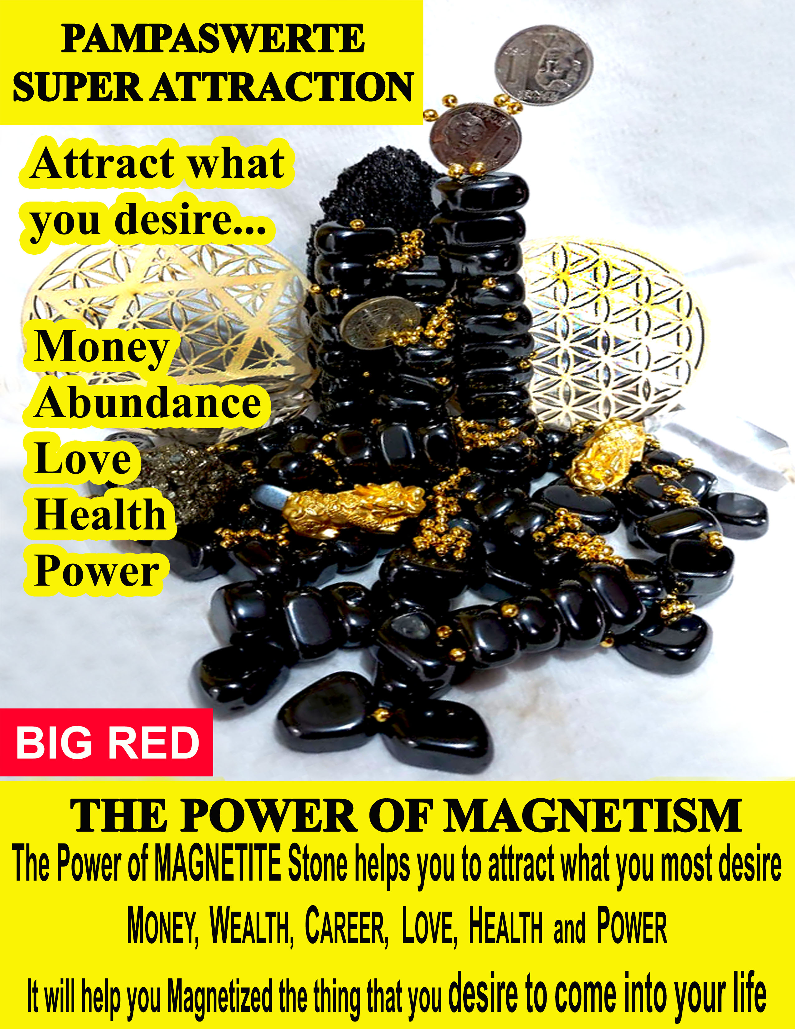 BATO BALANI PAMPASWERTE SUPER ATTRACTION STONE (1pc.) Big Red