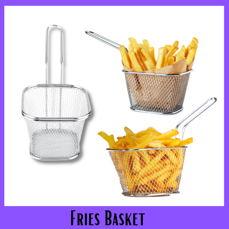 Mini Stainless Steel French Deep Fryers Baskets Net Mesh Fries Chip