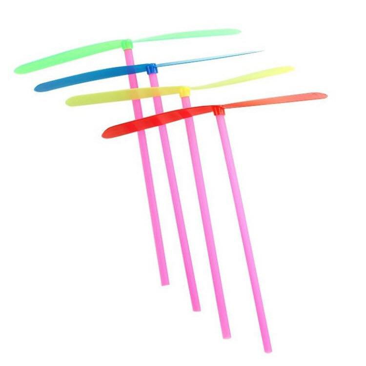 I I 90Pcs Dragonfly Hand Push Flying Propeller Sports Game Toy Flying
