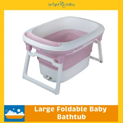 Large Foldable Baby Bath Tub for Infant, Newborn and Toddlers Multifunction Big Portable Expandable Collapsible Basin EB-125 (Bright Baby)