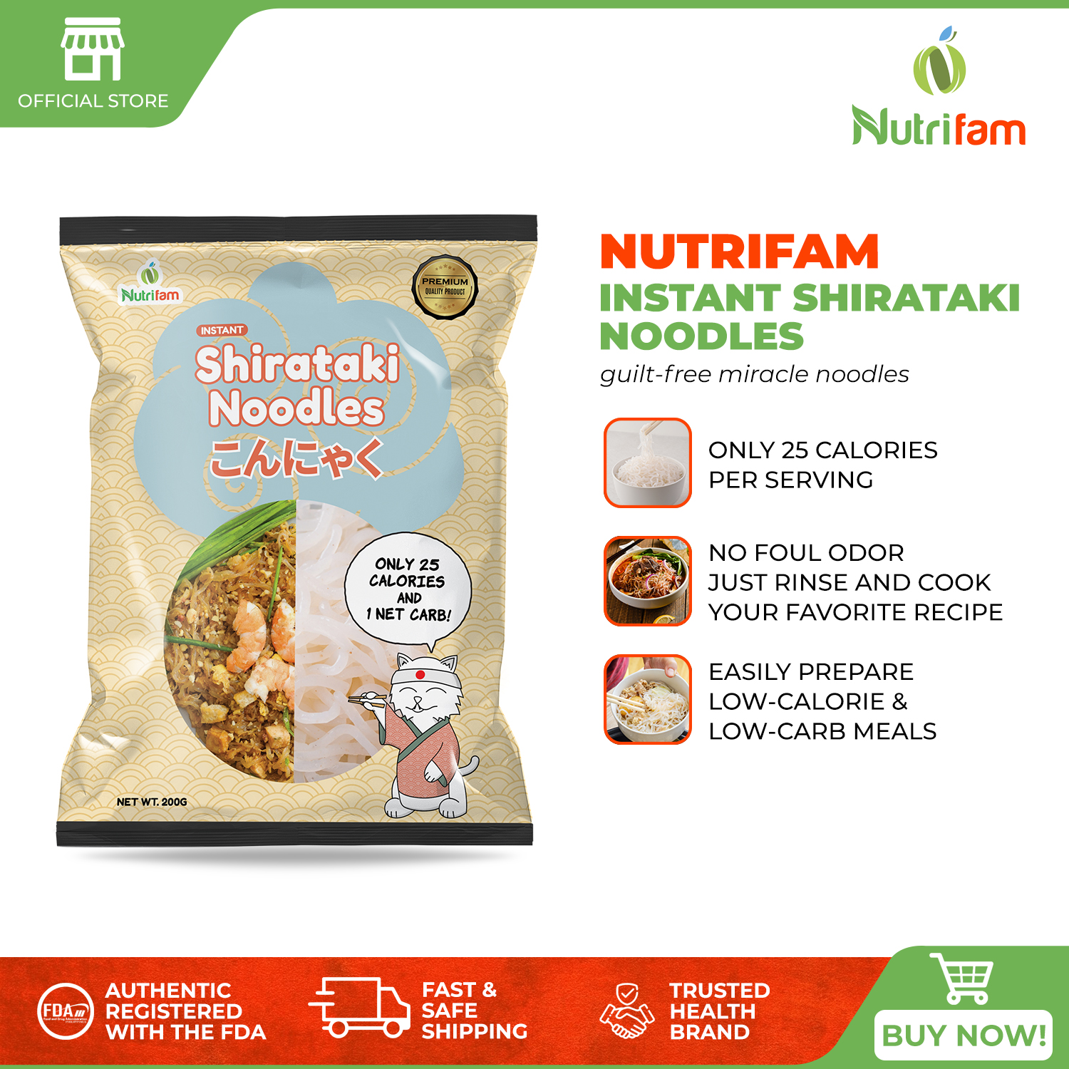 Nutrifam Instant Shirataki Noodles (200g) Lazada PH