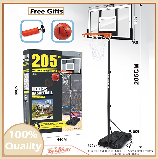 2.05M Outdoor Basketball Ring Backboard with stand Movable Height