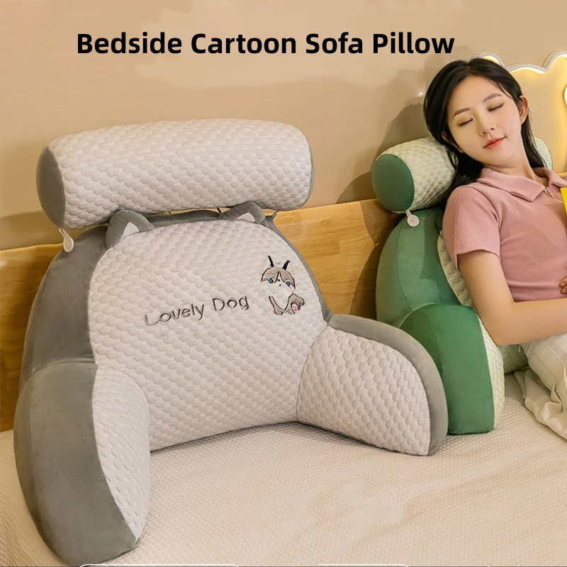 Ice Beans Triangle Cushion Bedside Cartoon Sofa Pillow Back Soft Large  Backrest Bedroom Tatami Bay Window Bed Chair Waist Pillow