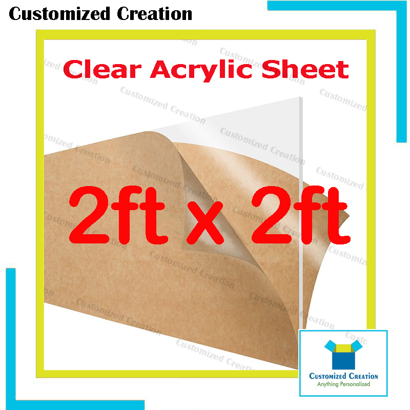 Acrylic Customized Cut 1pc 3mm clear Sizes 60cm*60cm/ 60cm*90cm/ 60cm