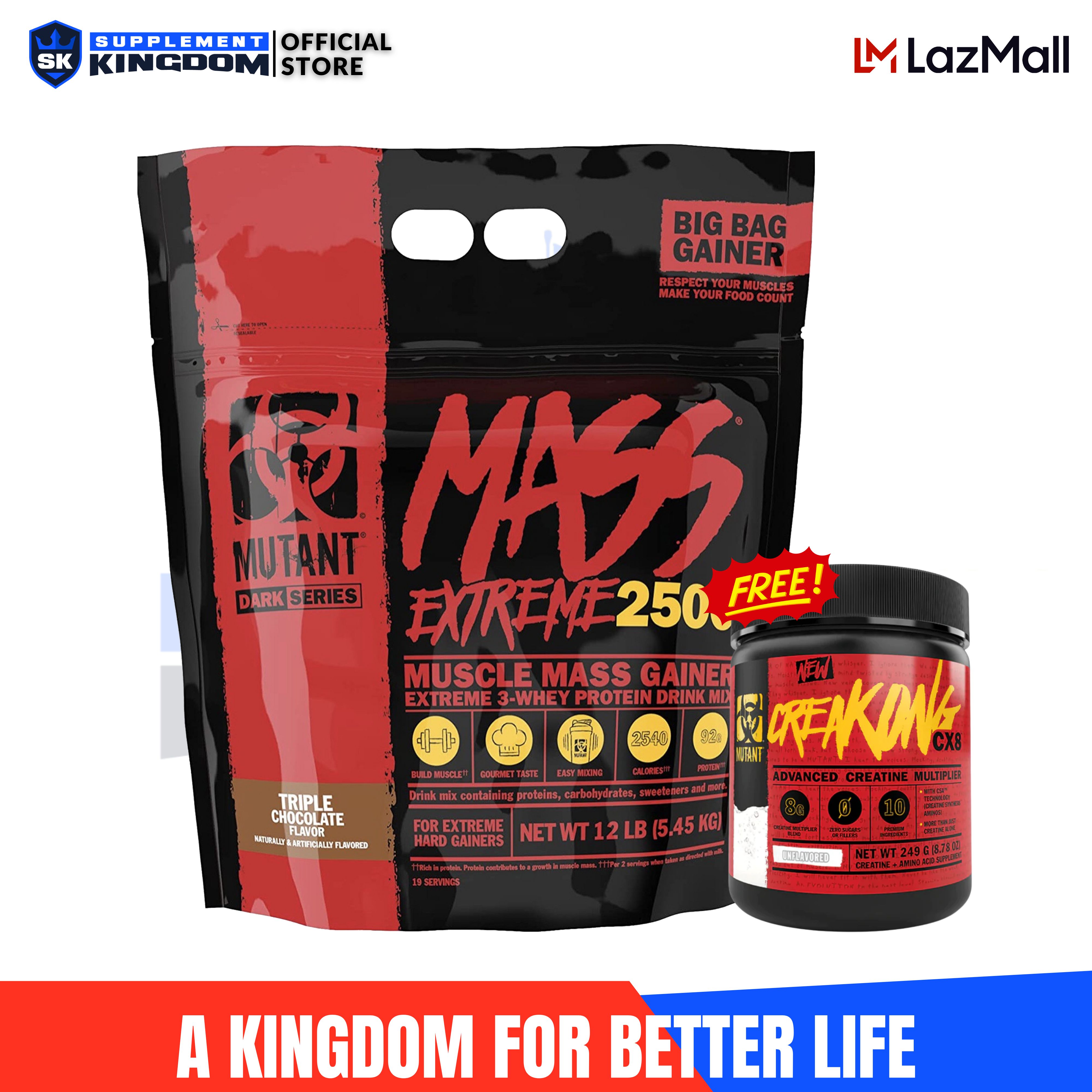 Mutant Mass Extreme 2500 12lbs With Mutant Creakong Lazada Ph 1862