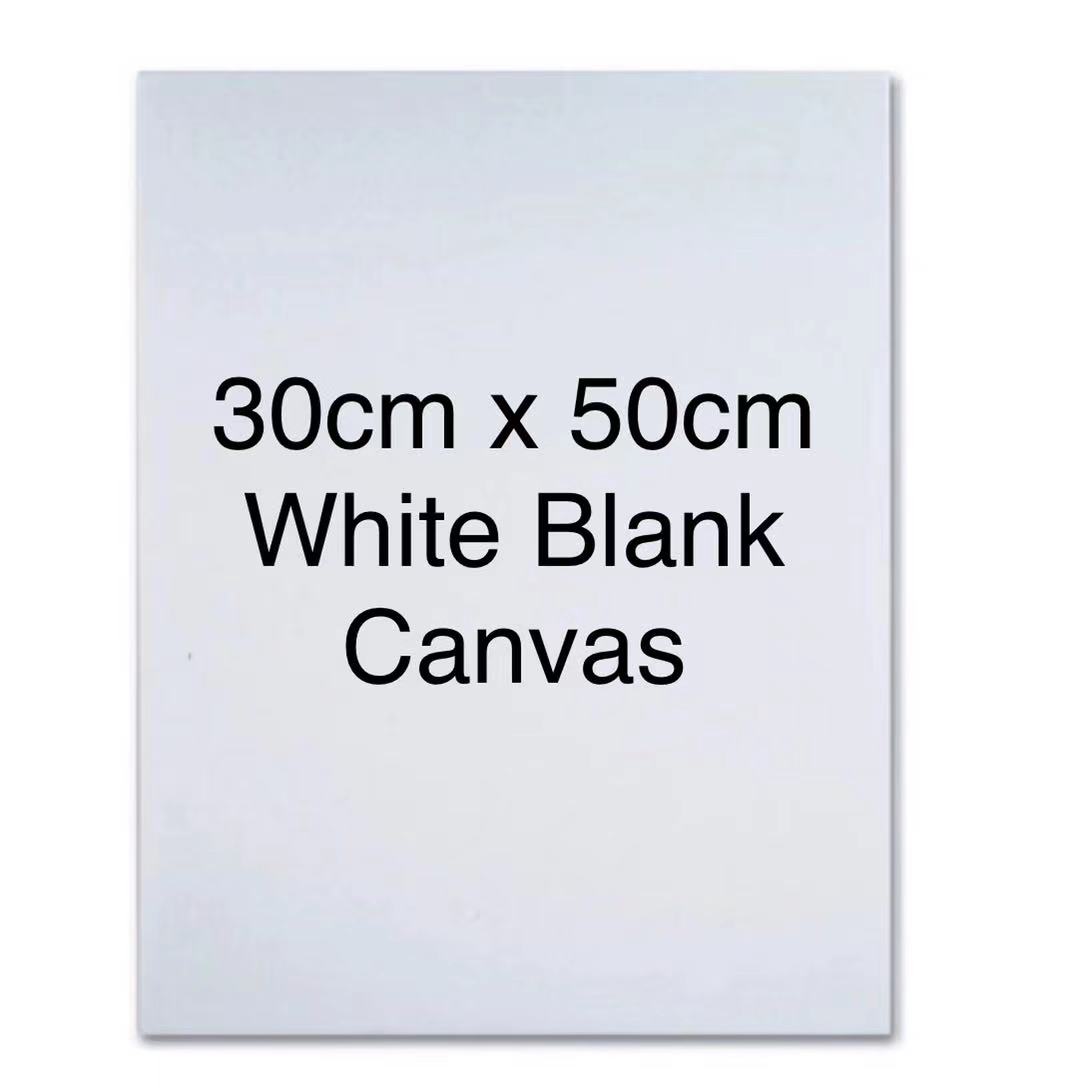 30 by 40cm stretched white blank