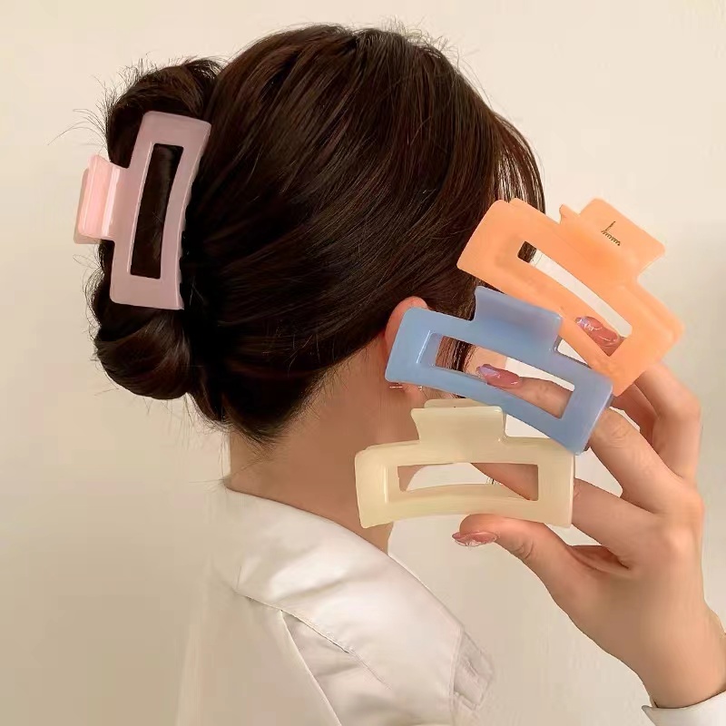 YR Large Square Hair Clamp Korean Elegant Fashion Hair Clip Claw Clamps
