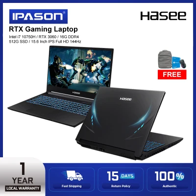 Ipason RTX3060 Laptop 15.6 inches 10th Gen i7 10750H 6 Cores RTX3060 512G SSD Laptop 144Hz 16G DDR4