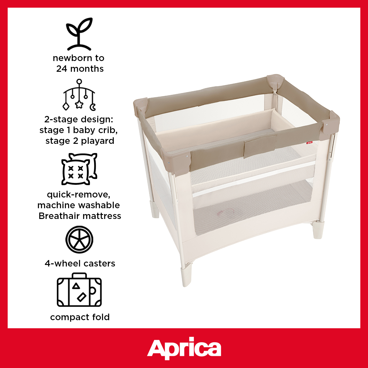 Aprica travel shop crib